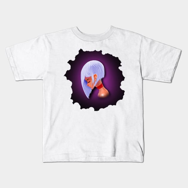 Girl with a red ribbon Kids T-Shirt by Artist